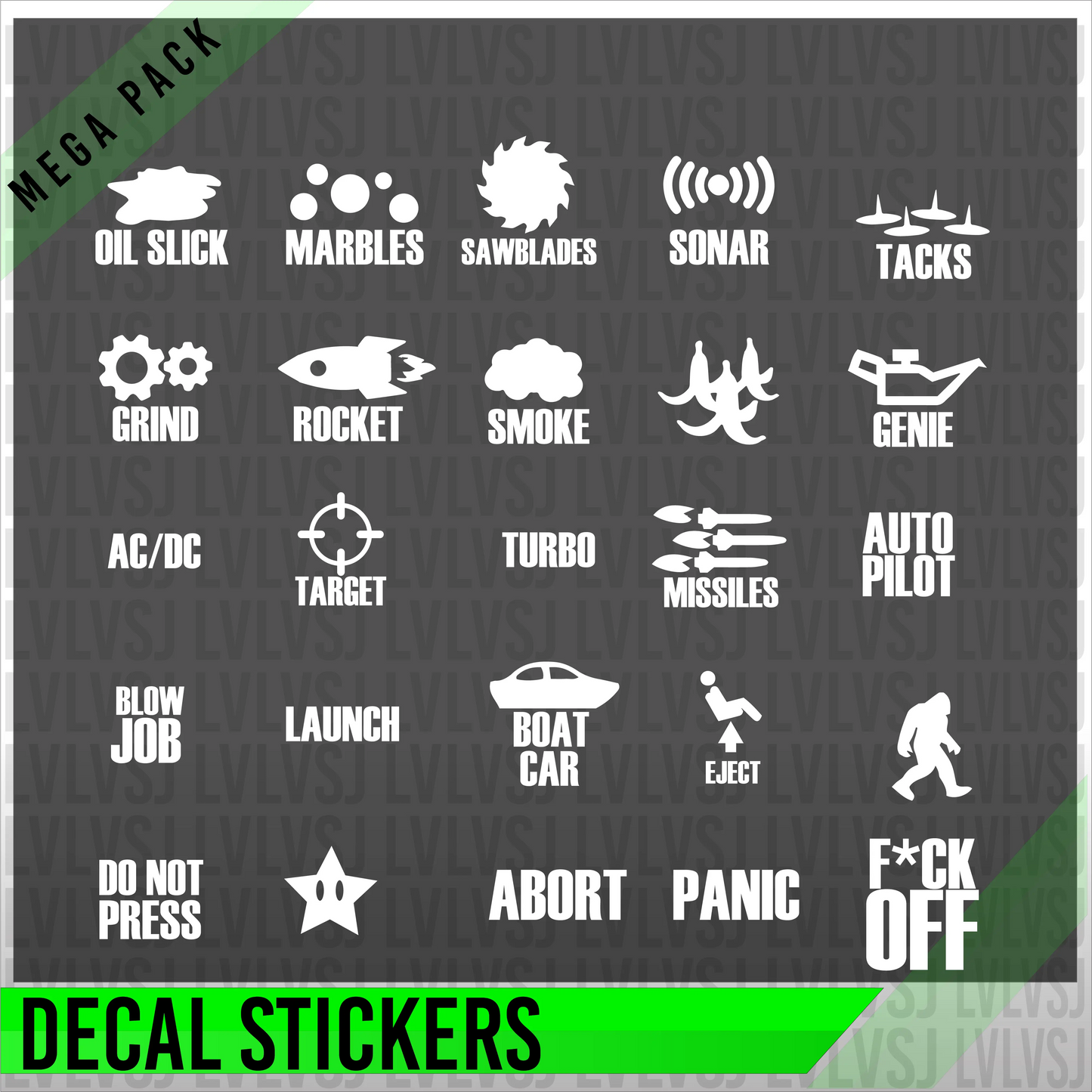 25 pack car decals