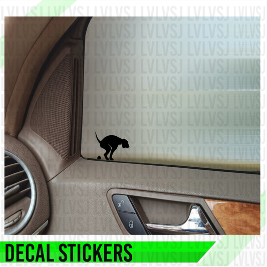 Funny Dog Poop Car Mirror Decal – Universal Corner Window Sticker (Black or White Vinyl)