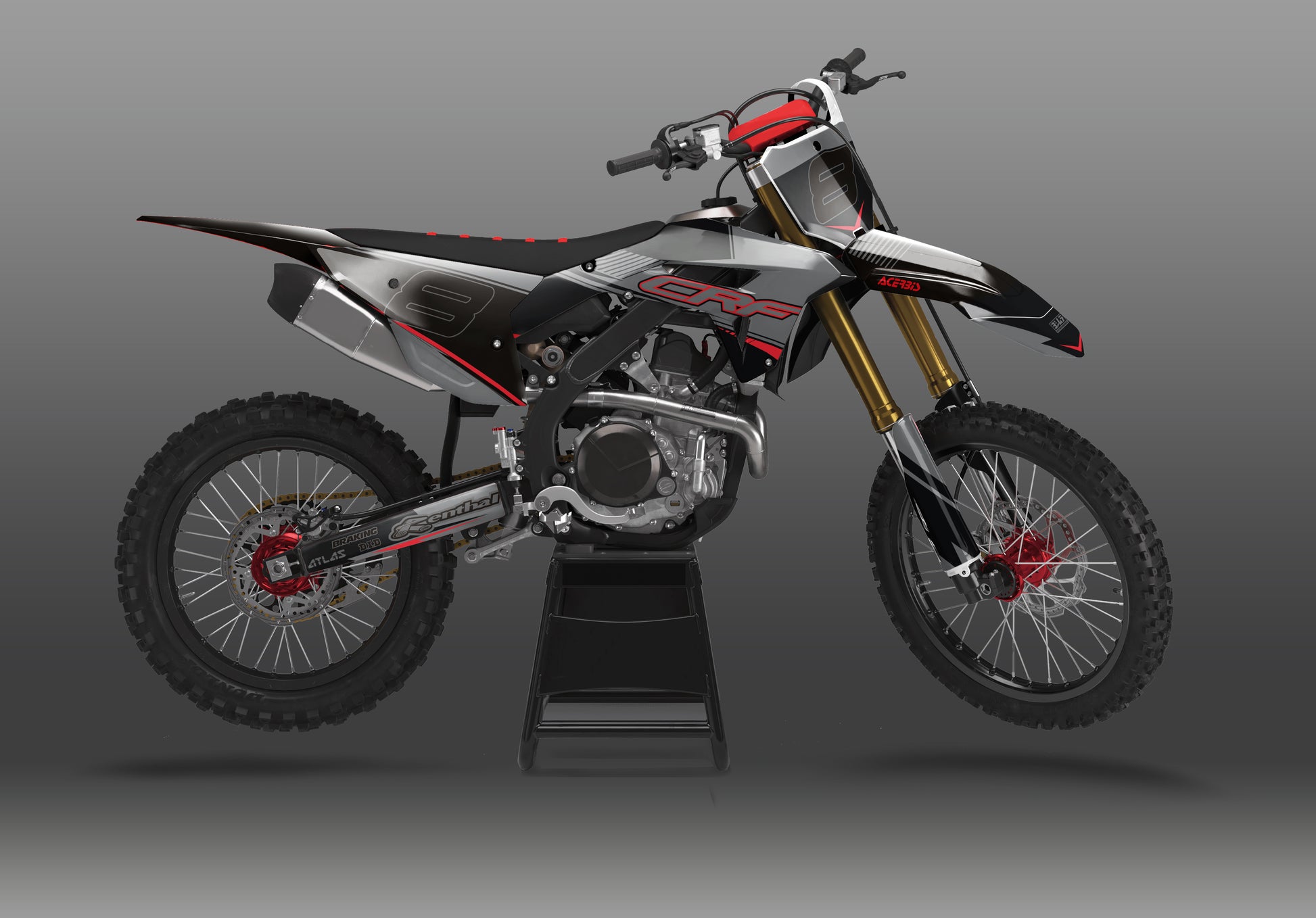 Honda LIO graphics kit – full bike view