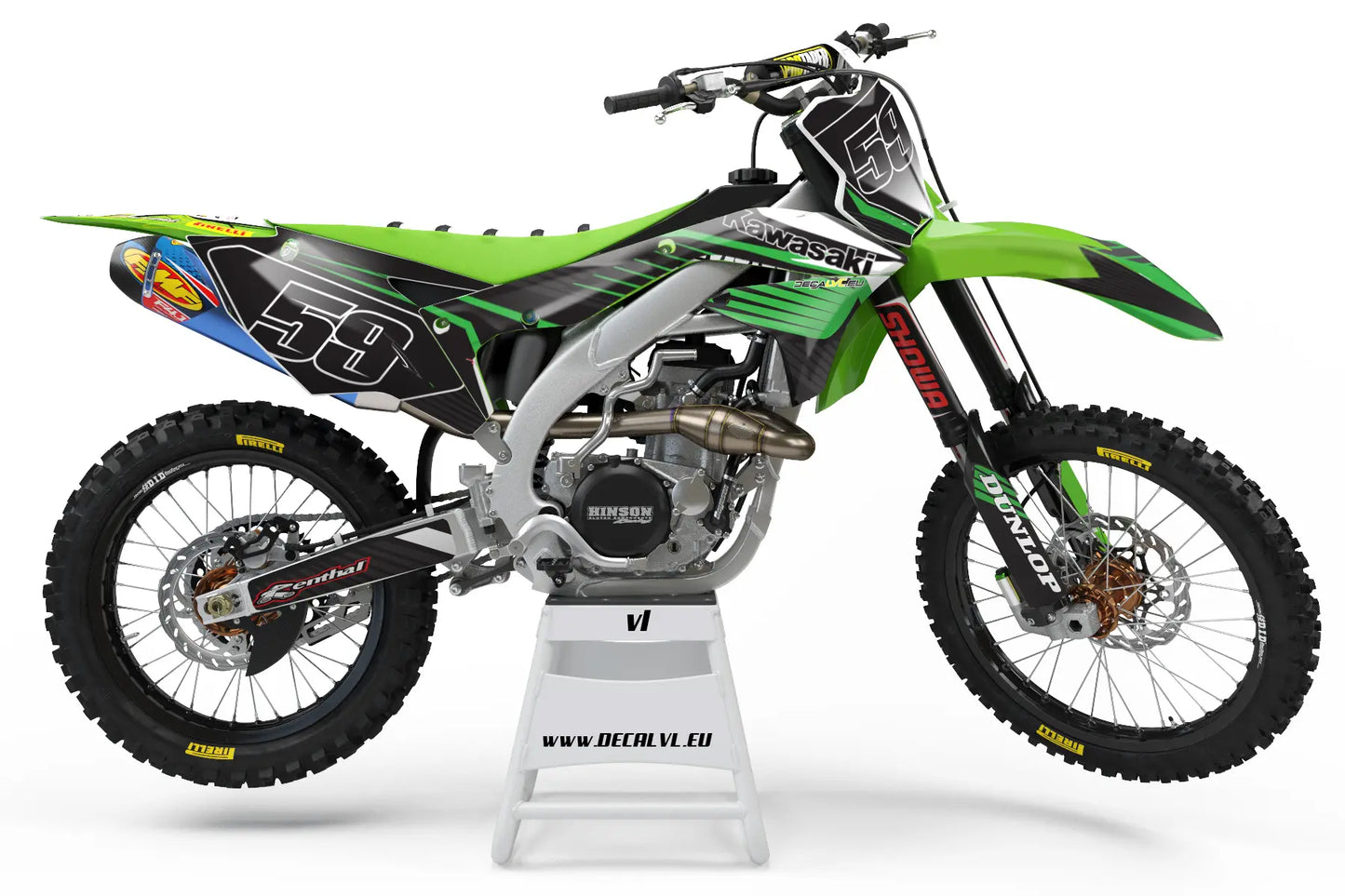 Kawasaki Motocross-Dekor-Kit