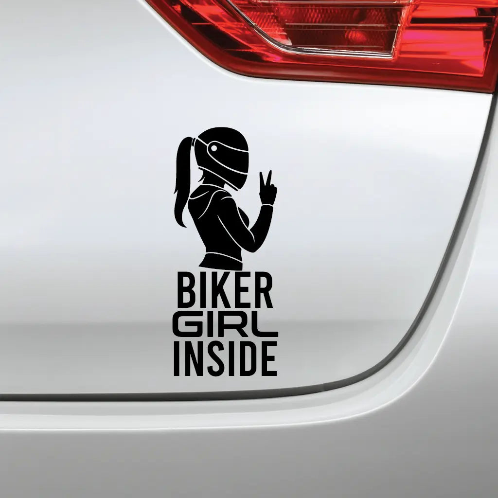 biker girl inside decals