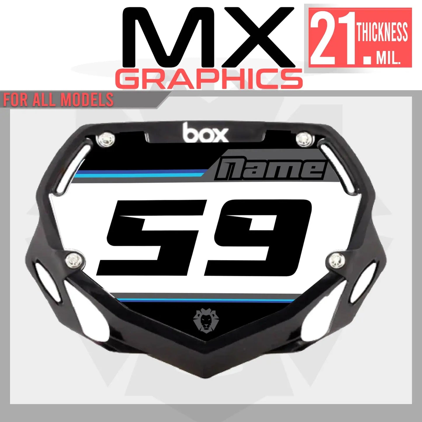 BMX Number Plate Decals – 21mil Thick Custom Graphics ( 2 stickers) MXkits Motocross Graphics — Custom MX Decal Kits for All Bikes