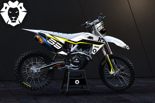 Stealth Husqvarna decals — BLACK graphics set