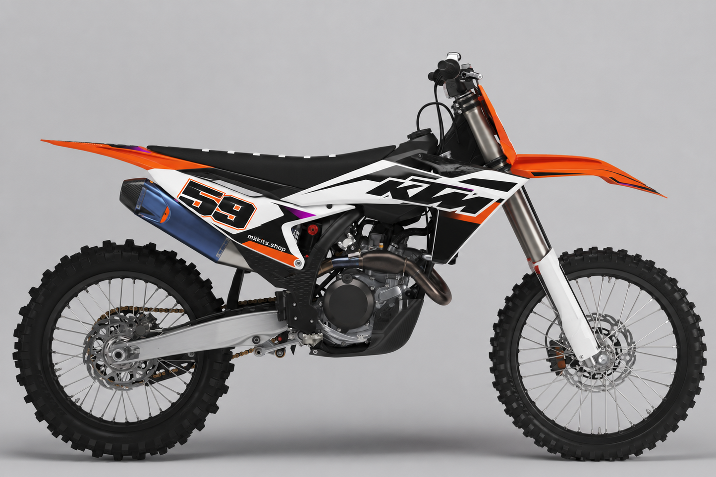 KTM White Apex 59 Motocross-Dekor-Kit