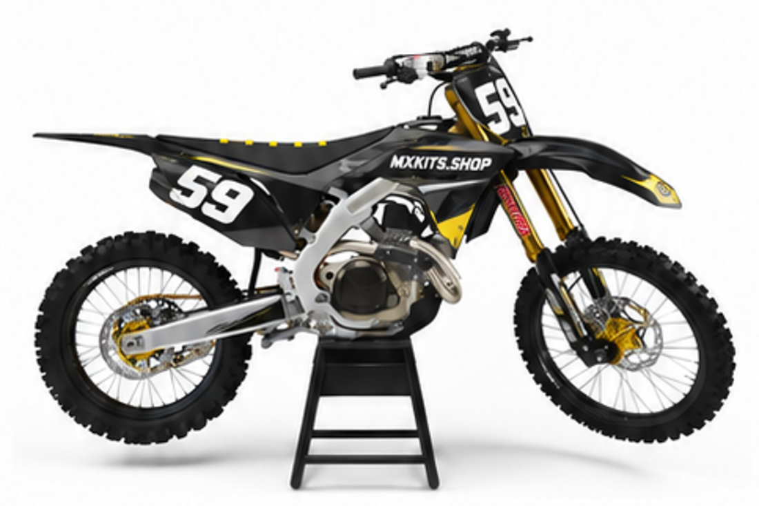 Honda Phantom Zenith Motocross-Dekor in Gold und Rot