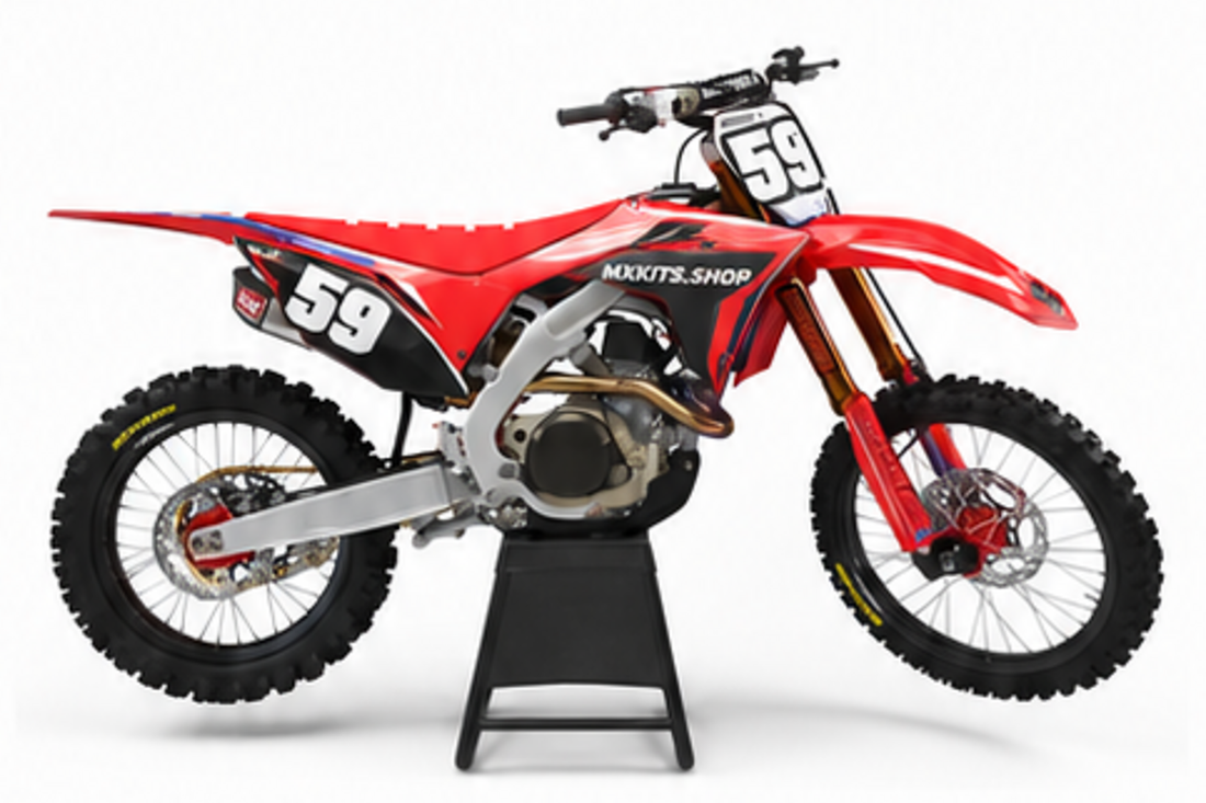 Honda Steel Zenith CRF-Dekor-Kit in Rot und Schwarz