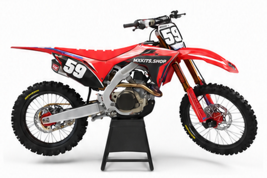 Honda Steel Zenith CRF graphics design in red and black