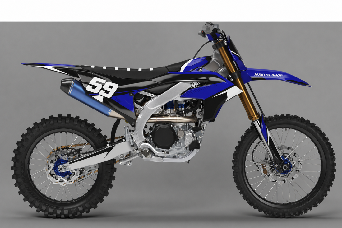 Yamaha Blue Vector Motocross-Dekor-Kit mit Startnummer 59