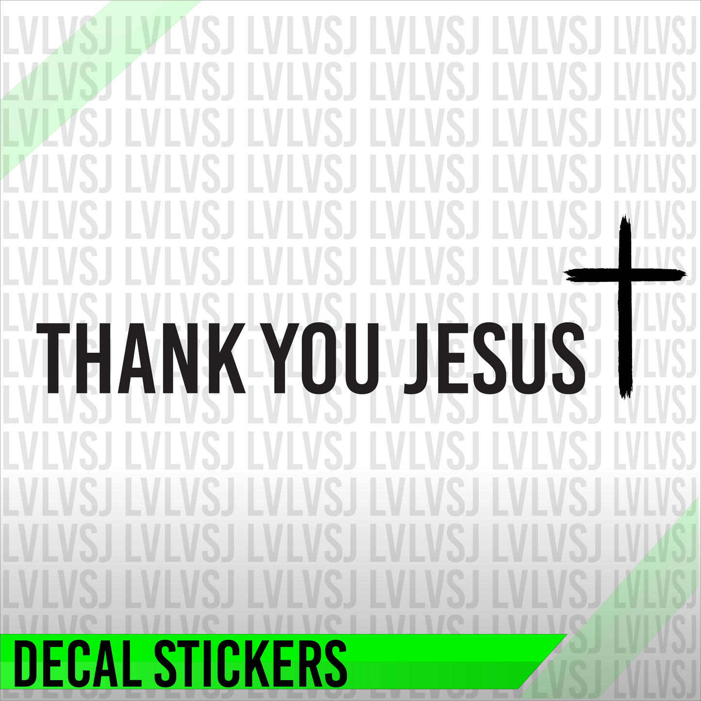 Product mockup of ‘THANK YOU JESUS’ text with cross