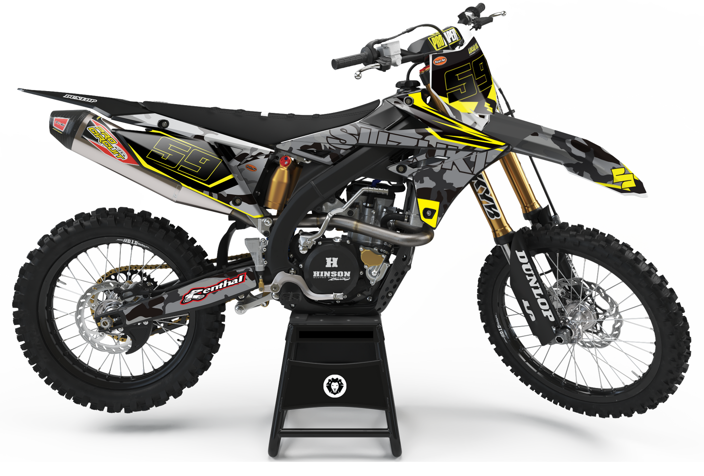 Suzuki RM-Z Army style graphics kit – full bike view