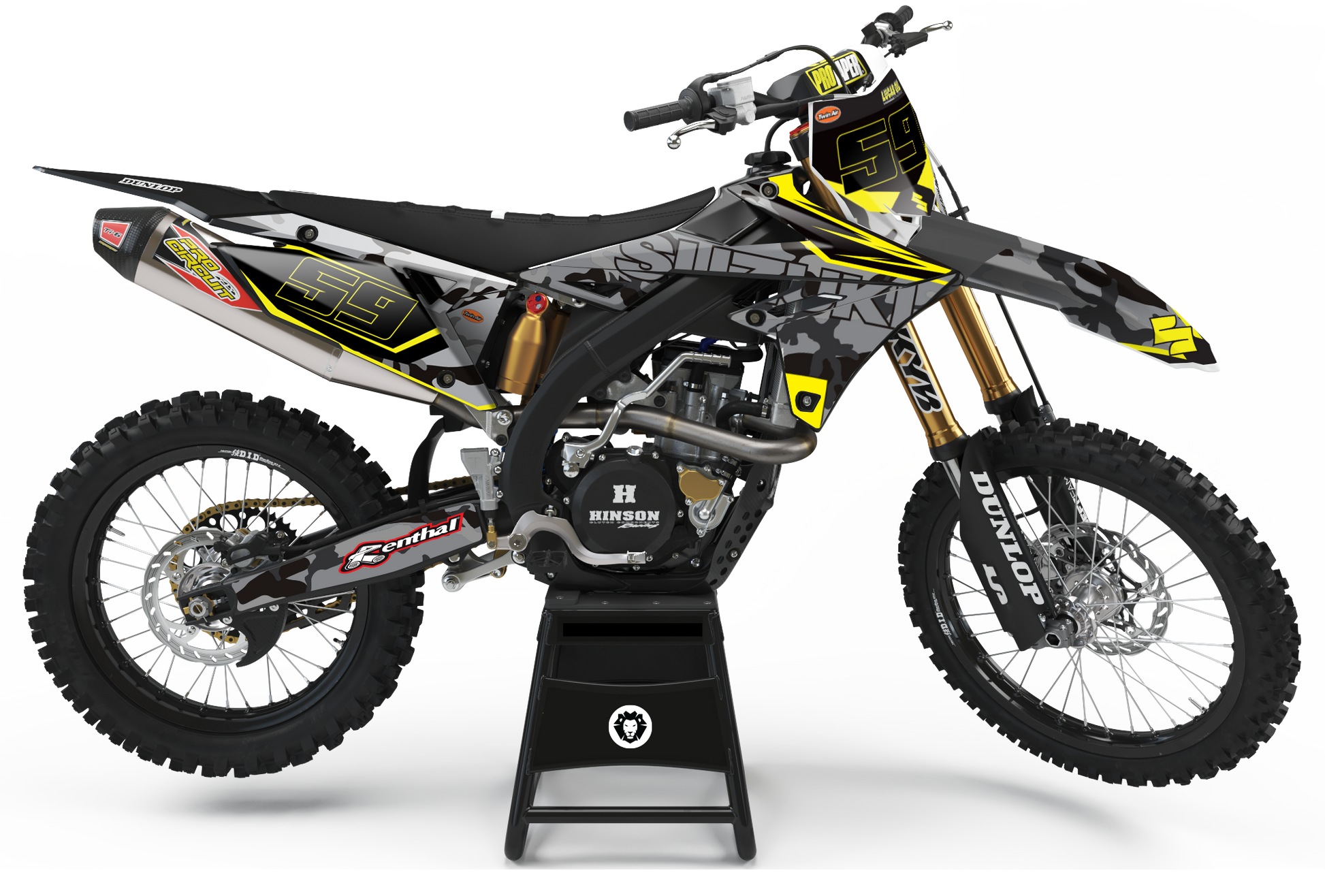 Suzuki RM-Z Army style graphics kit – full bike view