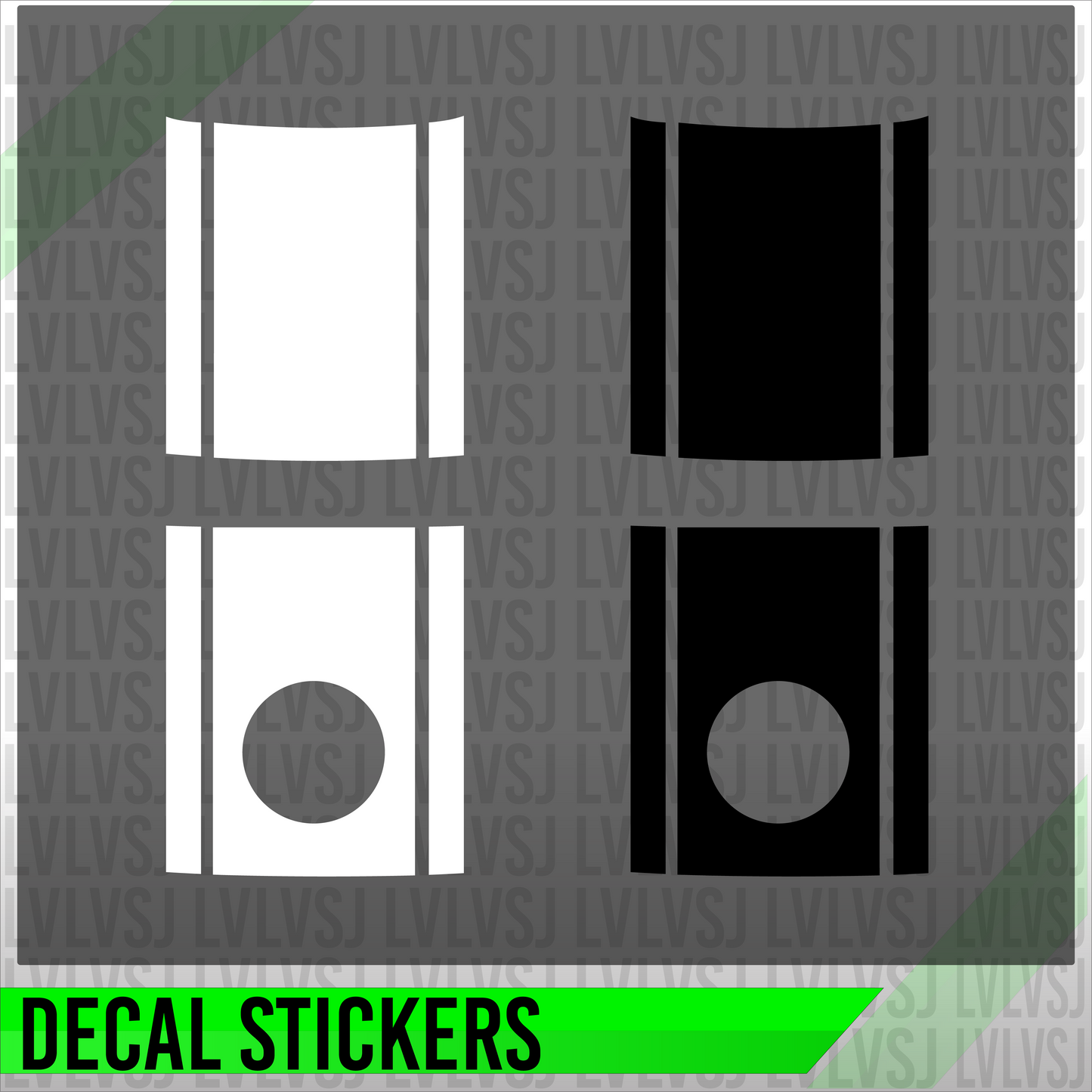 Can-Am hood stripe kit color options—black or white, versions with and without BRP emblem cutout (3-piece).