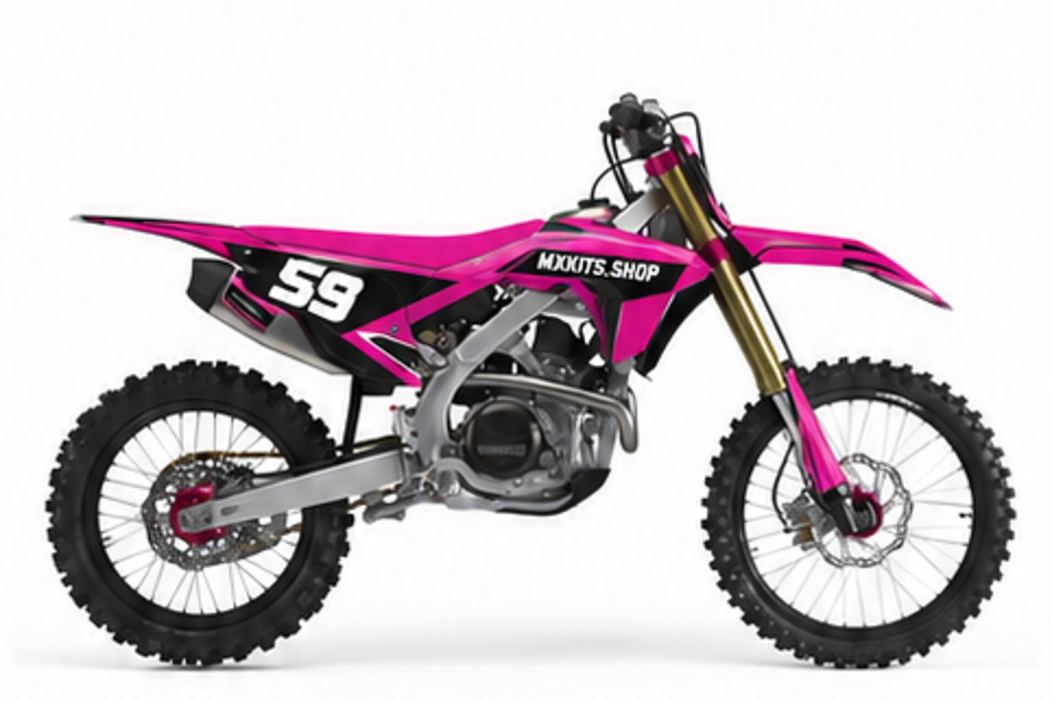 Magenta black and white Honda CRF personalized motocross decal kit