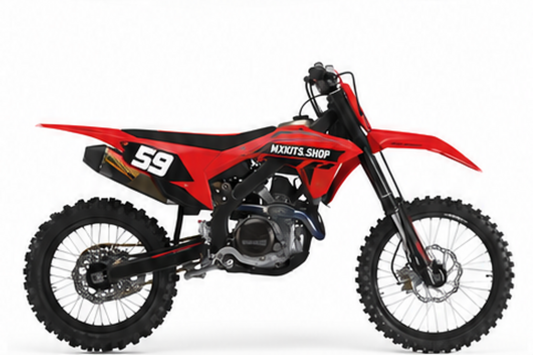 Honda CRF Motocross-Dekor-Kit in Rot, Schwarz und Anthrazit mit Startnummer