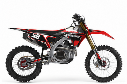 Honda CRF Racing-Motocross-Dekor-Kit in Schwarz, Rot und Weiß