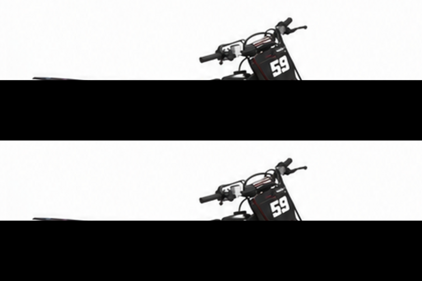 Red Black Honda CRF custom motocross graphics kit in side view with personalized race number