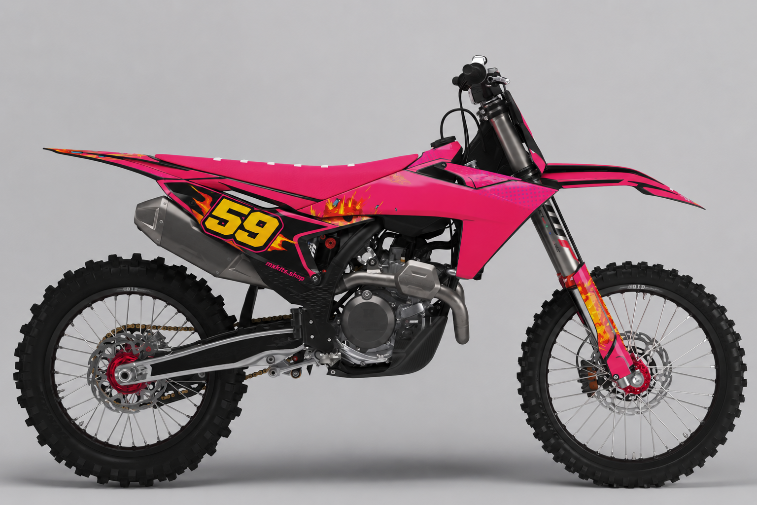 KTM Fireline Pink 59 custom motocross graphics kit