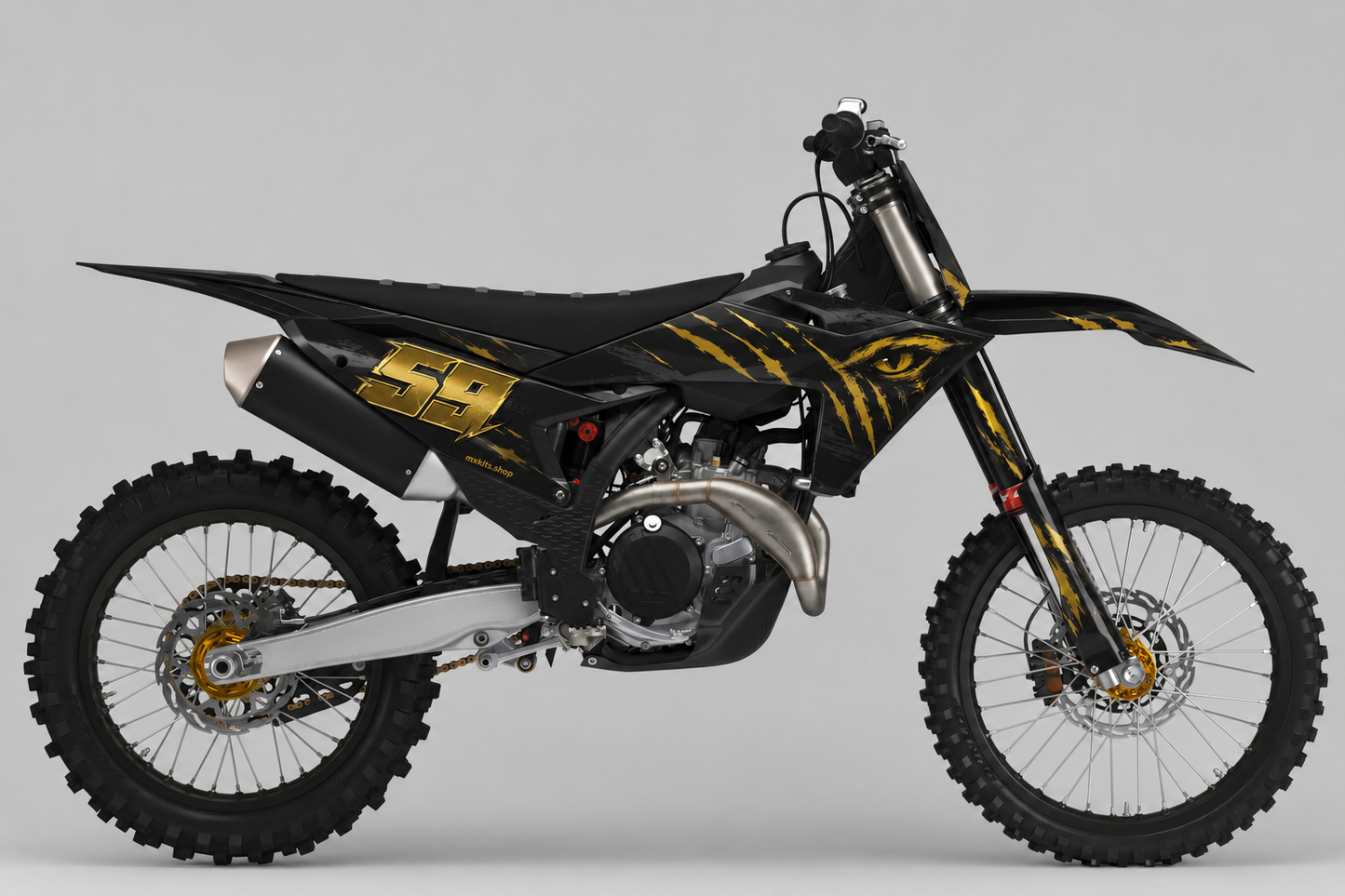 KTM Golden Claw 59 custom motocross graphics kit