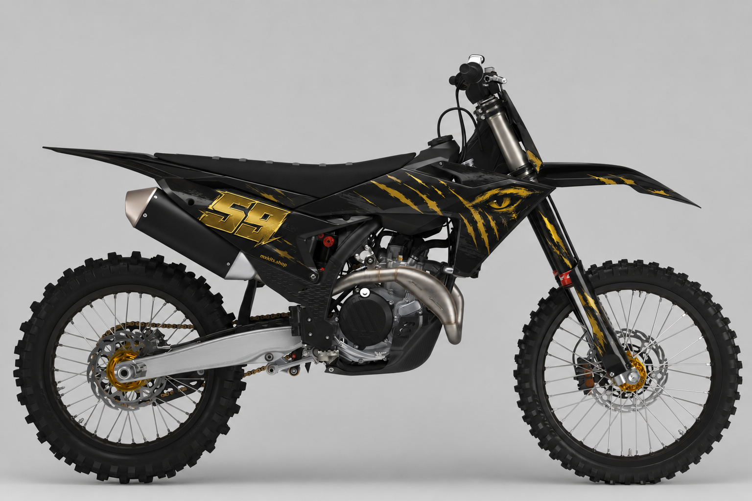 KTM Golden Claw 59 custom motocross graphics kit
