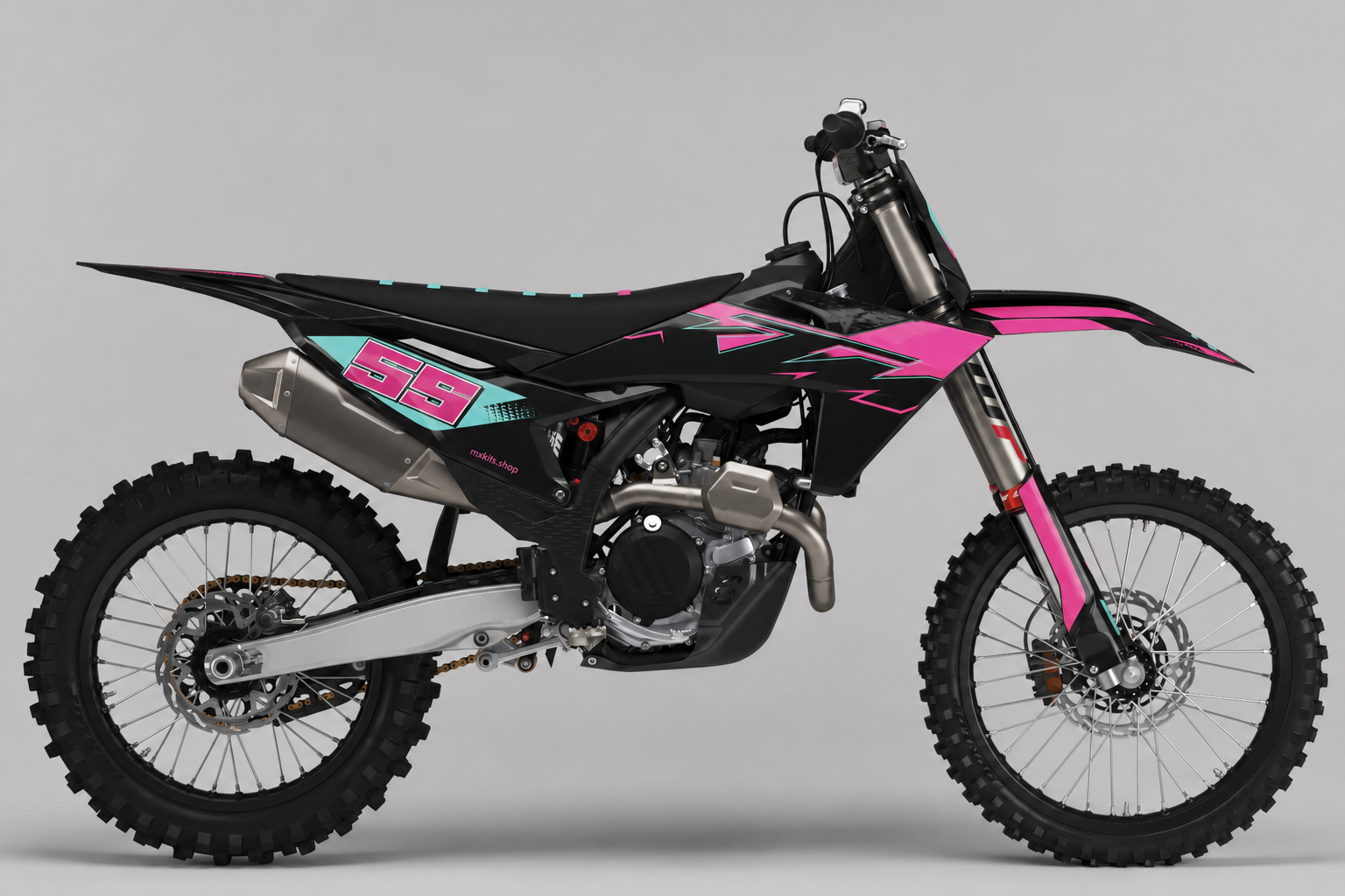 KTM Neon Quartz 59 custom motocross graphics kit