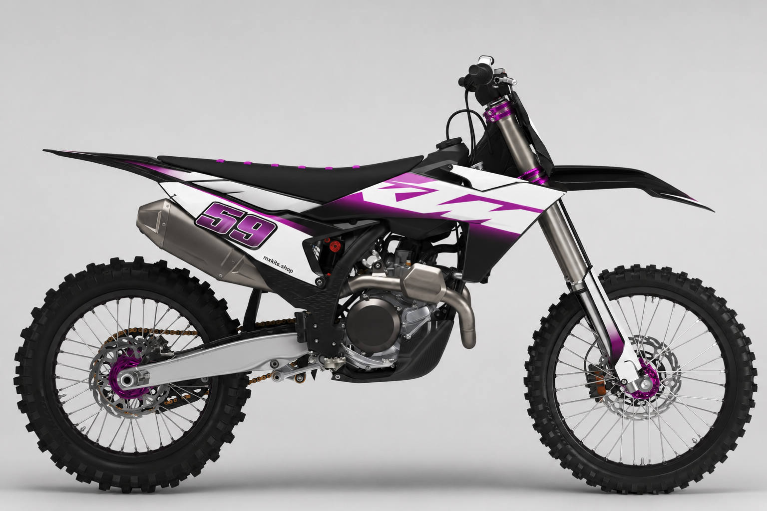 KTM Purple Prism 59 custom motocross graphics kit