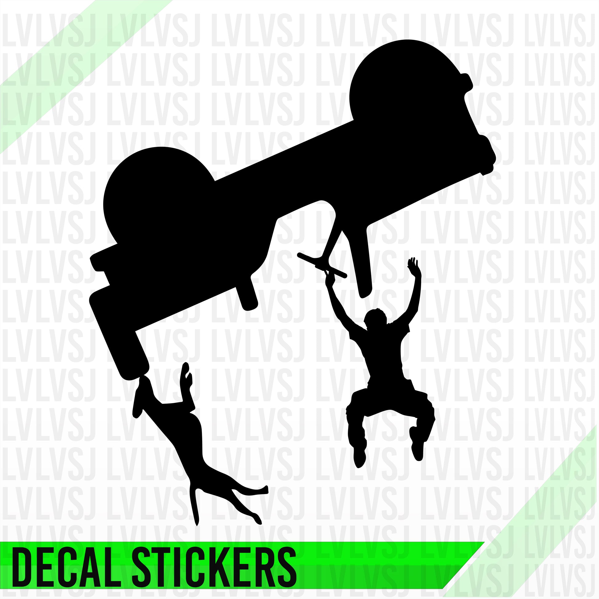 Rollover car decal shown installed in the corner of a car side window – small minimalist silhouette