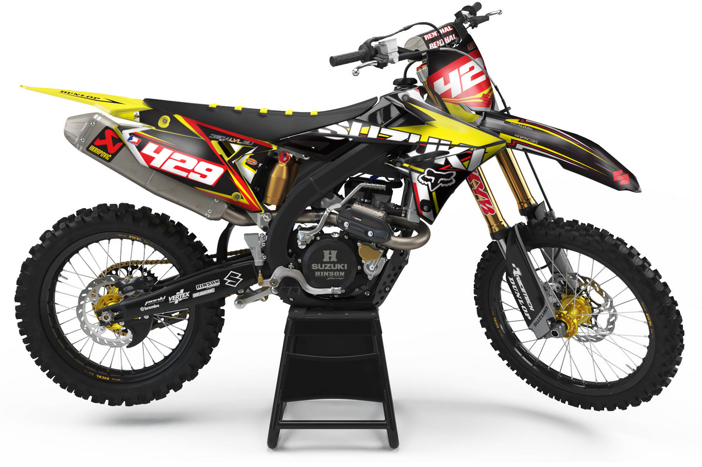 Suzuki RM-Z/RM Graphics Kit “REDY” – Red Factory Style Wrap | 21mil Ultra-Thick Motocross Decals